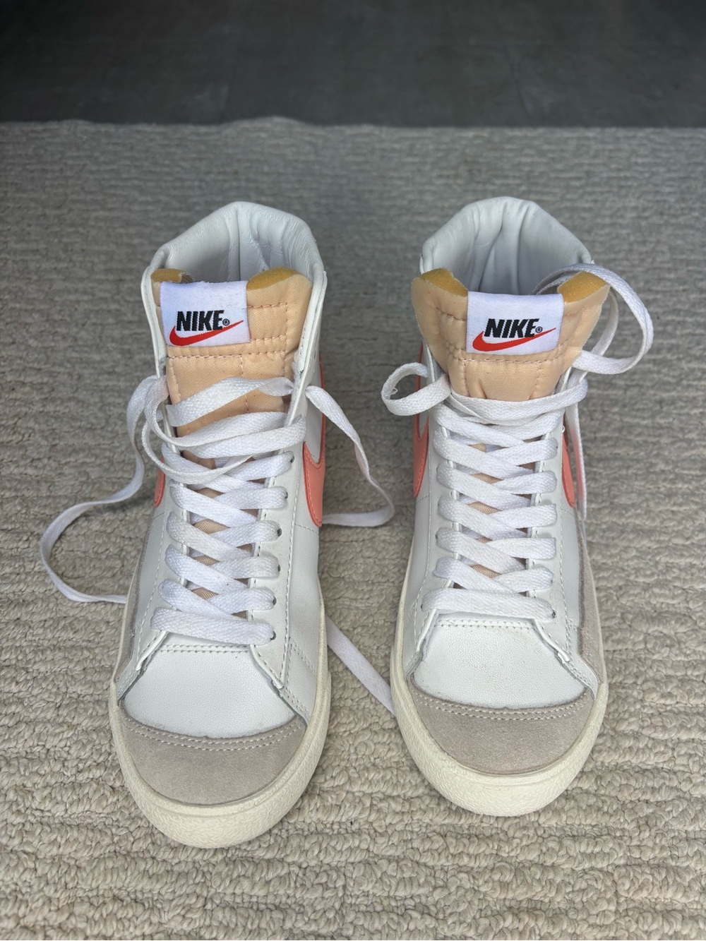 Nike Women’s High-Top Sneakers in Coral/White - Picture 7 of 7